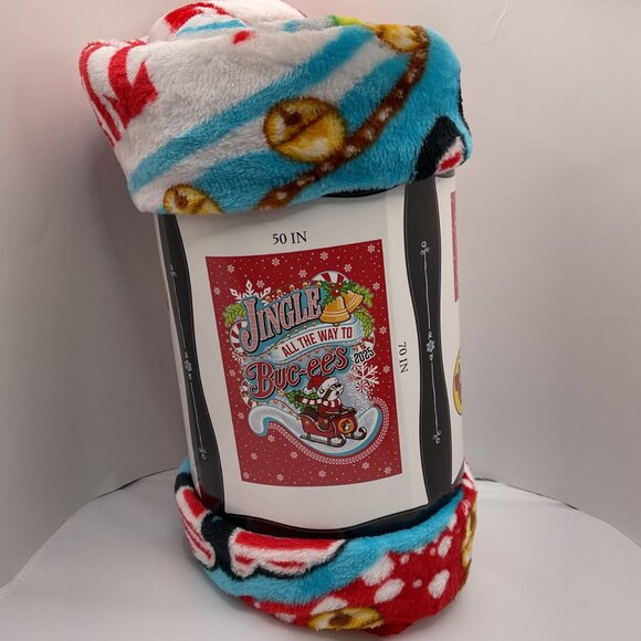 Buc-Ees 2025 Holiday Blanket 50" X 70" Soft & Comfy Fleece - Picture 4 of 4